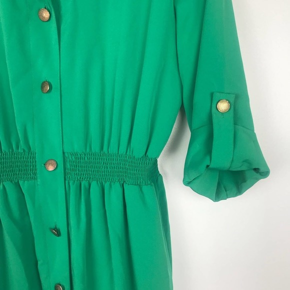 Vintage Emerald Green Dress with Pockets - Picture 6 of 7